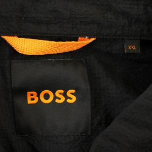 HUGO BOSS シアサッカー ナイロン ジャケット 10240021 ジップアップ ブルゾン XXL 黒 ブラック /G