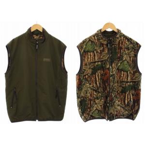 REV FLEECE VEST ベスト リバーシブル フリース 総柄 M カーキ G3FU-J030 /TK