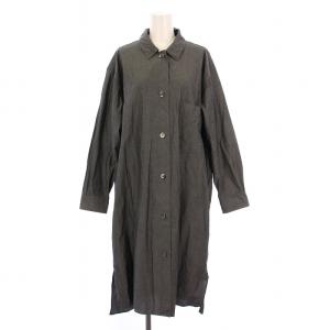 COTTON CHAMBRAY シャツワンピース ロング 長袖 1 グレー 578-2158002 /BM