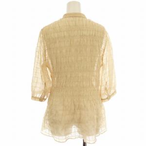 Spick&Span シースルー ギャザーシャツ 23-051-200-3050 ブラウス 半袖 F ベージュ /G