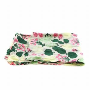 marimekko ピエニトリ ストール フリンジ 総柄 麻 リネン グレー ピンク 緑 グリーン /AN51