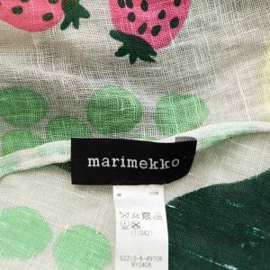marimekko ピエニトリ ストール フリンジ 総柄 麻 リネン グレー ピンク 緑 グリーン /AN51