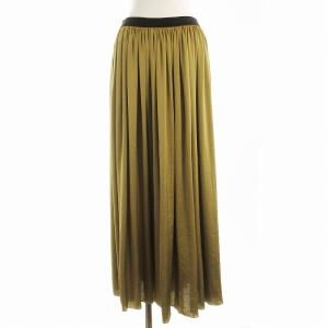 vintage satin gather SK フレアスカート ロング サテン ベージュ 23060586503010