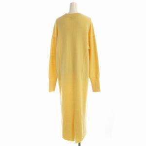 SLOBE IENA 24AW ウォッシャブルスムース ニットワンピース ロング 長袖 F 黄 イエロー 24040912213040