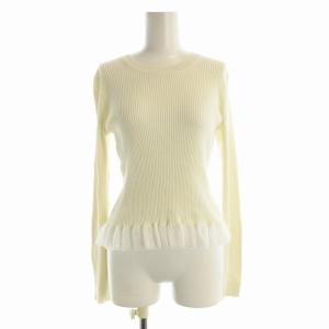 24SS 裾フリル プルオーバー カットソー リブ 長袖 F 白 ホワイト 24080900305110