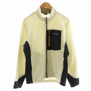 クリマエア フリースジャケット ロゴ XL 白 ホワイト 黒 ブラック 1106690 /AN22