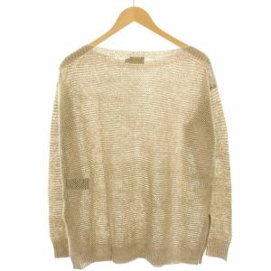 POLO RALPH LAUREN ニット カットソー 麻 リネン シアー ローゲージ 長袖 M ベージュ 211640508001 /HN