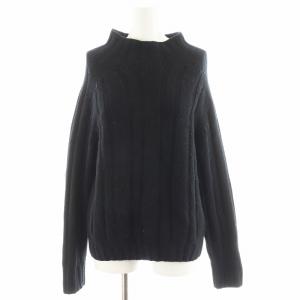 HIGH NECK RIBBED JUMPER ニット セーター ハイネック 長袖 ウール 2 黒 ブラック