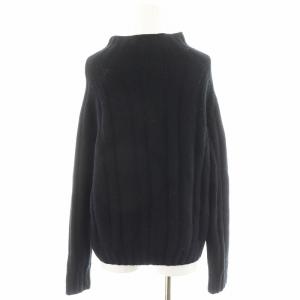 MARGARET HOWELL HIGH NECK RIBBED JUMPER ニット セーター ハイネック 長袖 ウール 2 黒 ブラック