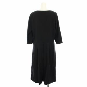 MARGARET HOWELL ワンピース ひざ丈 七分袖 2 黒 ブラック 578-0258605 /YT