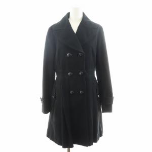 チェスターコート ダブル ロング丈 アウター 38 黒 ブラック 55A31-455-09 /AN14