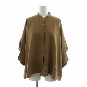 シャツ ブラウス 七分袖 ドルマンスリーブ バンドカラー 38 キャメル B5542OBL800 /NQ