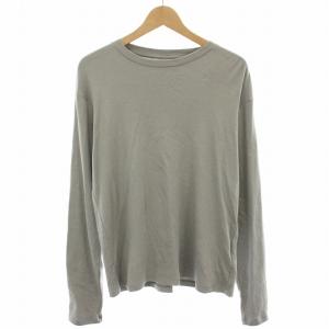 コットンカバードヤーンスムースロングスリーブティーシャツ Tシャツ カットソー 長袖 ウール混 1 グレー