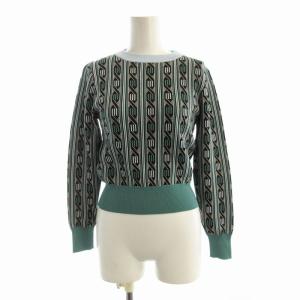 ニット セーター 長袖 総柄 F 青 ブルー RWNT215057 /EE