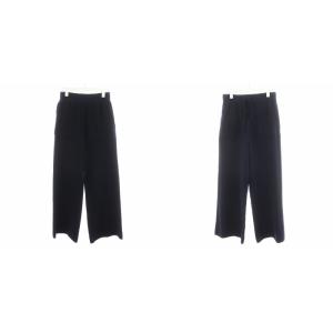 23AW ウールパイル ニットワイドパンツ イージーパンツ リバーシブル 38 紺 ネイビー 531-3273200