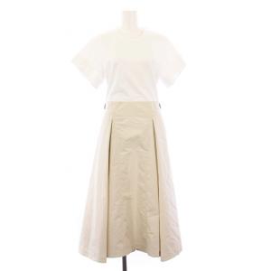 Tシャツコンビワンピース 半袖 ロング 2 ストーンホワイト /KH