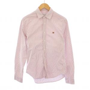 フォックスヘッドエンブロイダリーストライプシャツ カジュアル 長袖 レギュラーカラー ロゴ ワンポイント