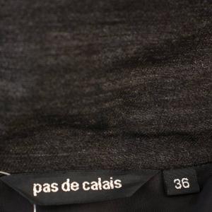 pas de calais シャツ ブラウス TD-1909 プルオーバー 総柄 長袖 36 黒 ブラック /G