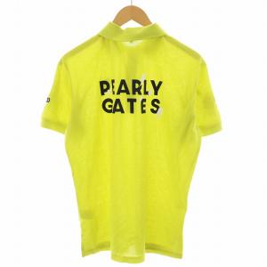 PEARLY GATES ポロシャツ 半袖 ロゴ 刺繍 ゴルフウェア 6 黄緑 053-3260691 /AN41
