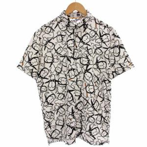 22SS ゴルフウェア ポロシャツ 半袖 ペンギン JA01P 総柄 鹿の子 LL 白 ホワイト /G