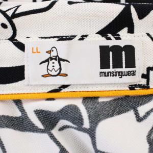 MUNSINGWEAR 22SS ゴルフウェア ポロシャツ 半袖 ペンギン JA01P 総柄 鹿の子 LL 白 ホワイト /G