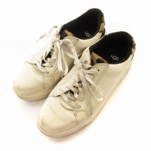 UGG australia Scape Spotty Lace スニーカー 靴 レオパード切替 24cm US7 白 ホワイト 1130800