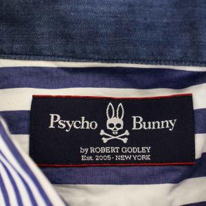 Psycho Bunny シャツ ストライプ 長袖 ボタンダウン XL 青 ブルー /G
