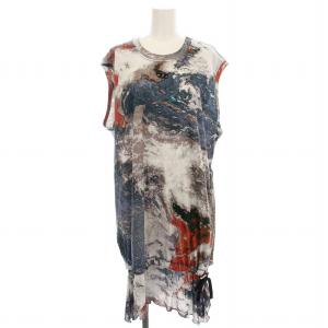 ノースリーブ ワンピース A11494 D-ROLLETTY-NW-L1 ひざ丈 ギャザー XS ネイビー