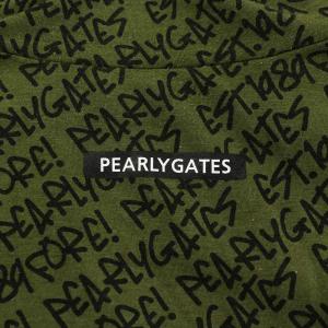 PEARLY GATES Tシャツ カットソー 長袖 ハイネック 総柄 ロゴ 6 カーキ 黒 ブラック 053-0266105 /AN17