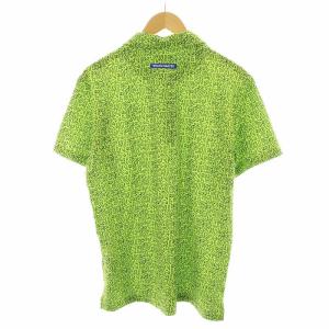 PEARLY GATES 23AW ポロシャツ 半袖 ロゴ 総柄 6 緑 グリーン 黒 ブラック 053-3260699 /AN42