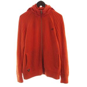 ゴルフウェア ジップアップパーカー ニット フーディー ロゴ 刺繍 長袖 5 オレンジ 758-0172001