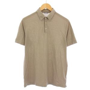 ポロシャツ 半袖 レギュラーカラー ストレッチ ハーフボタン 無地 48 グレージュ /BB