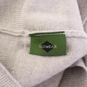 SLOW WEAR ニット セーター 長袖 クルーネック 薄手 ウール 無地 48 グレー /BB