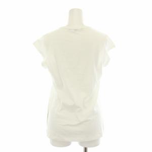 GUCCI Tシャツ カットソー Uネック 半袖 フレンチスリーブ 花モチーフ 刺繍 XS 白 ホワイト /YT
