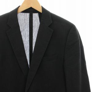 HUGO BOSS テーラードジャケット シングル 2B 絹 シルク混 48 黒 ブラック 4047401311324 /HN