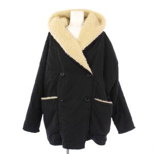 ブルゾン ジャケット フード 裏地ボア XS 黒 /BM