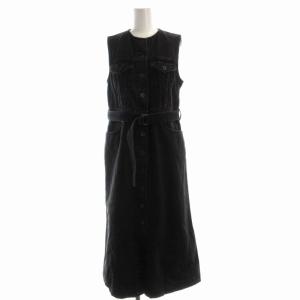 5 1/2 GILET ONE PIECE ワンピース マキシ ロング デニム USED加工 38 グレー