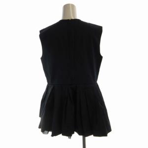 MILA OWEN MILAOWEN 22SS セットアップ ノースリーブシャツ ペプラム スラックスパンツ 1 紺 ネイビー 09WF0222125