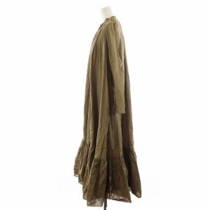Plage 21SS ワンピース ロング丈 長袖 コットン 36 茶 ブラウン 21-040-922-1021-1-0