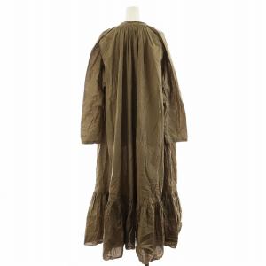 Plage 21SS ワンピース ロング丈 長袖 コットン 36 茶 ブラウン 21-040-922-1021-1-0