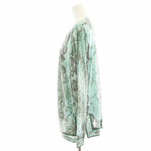 LEONARD アンサンブル カットソー 半袖 カーディガン パイソン柄 40 緑 グリーン 黒 ブラック 0129267