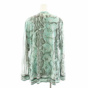 LEONARD アンサンブル カットソー 半袖 カーディガン パイソン柄 40 緑 グリーン 黒 ブラック 0129267