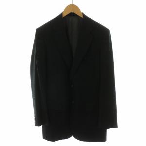 テーラードジャケット シングル チェック柄 カシミヤ混 94-82-175 黒 ブラック BBG51-301-09