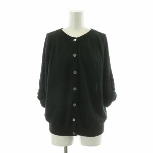 KAYA 2WAYニット カーディガン 五分袖 麻 リネン F ブラック 22080912239020
