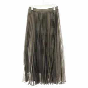 MOYE プリーツスカート ロング丈 4 グレー SKCWNA0310 /AN16