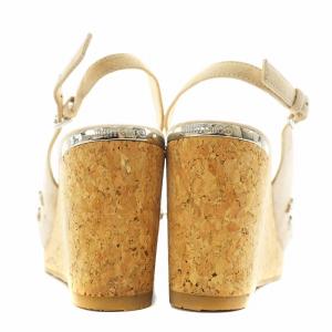 JIMMY CHOO サンダル ストラップ スタッズ 星 スター ウェッジソール スエード 37 ベージュ /AN7