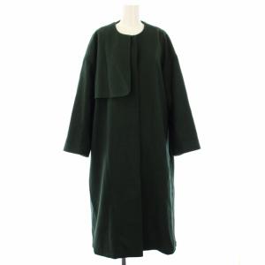 ウールメルトンノーカラーコート アウター 36 緑 YR1825-091AT /TK