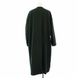 yori ウールメルトンノーカラーコート アウター 36 緑 YR1825-091AT /TK