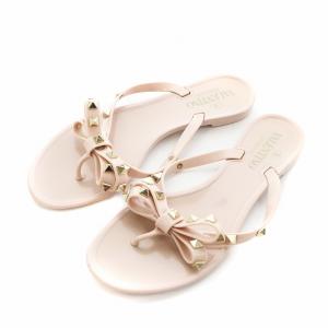 トングサンダル リボン ロックスタッズ 36 ピンク /AN19