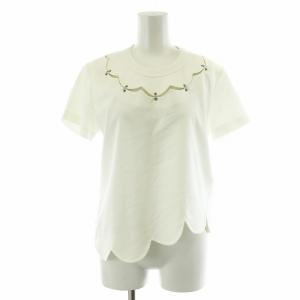 AD2019 Tシャツ カットソー 半袖 スカラップ S 白 ホワイト 3E-T008 /AN44